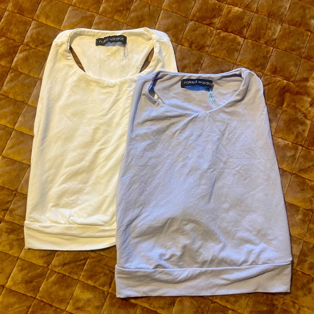 NAKED WARDROBE - Bundle - White and Light Purple Tops